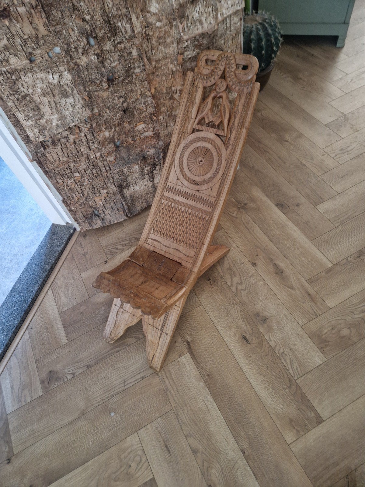 houten klap stoeltje, Huis en Inrichting, Stoelen, Ophalen, Bruin, Eén