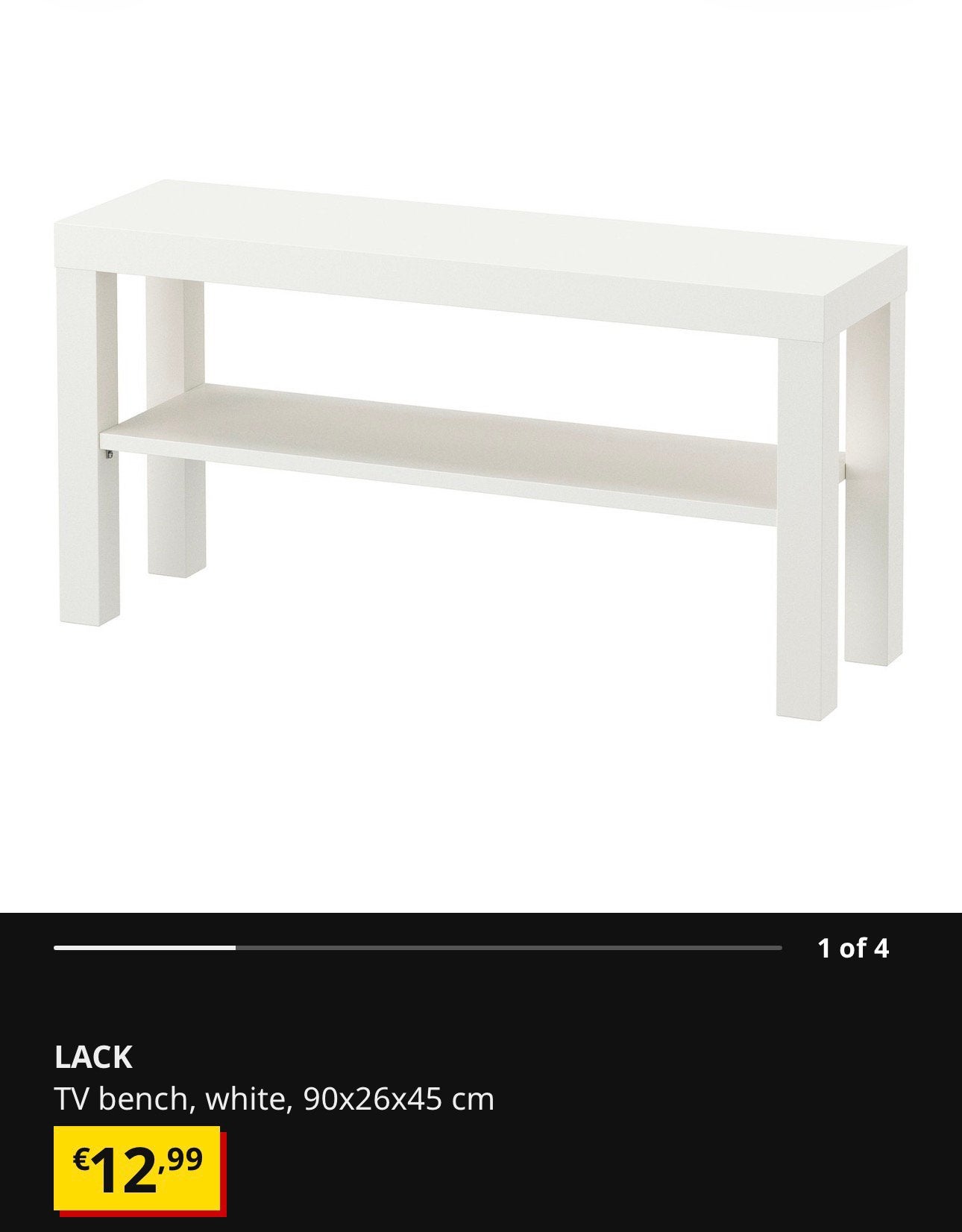 Lack tv bench, Ophalen, 50 tot 100 cm, Zo goed als nieuw, Minder dan 100 cm