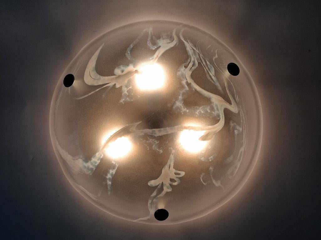 plafondlamp Hillebrand Murano, Huis en Inrichting, Lampen | Plafondlampen, Verzenden, Gebruikt, Glas