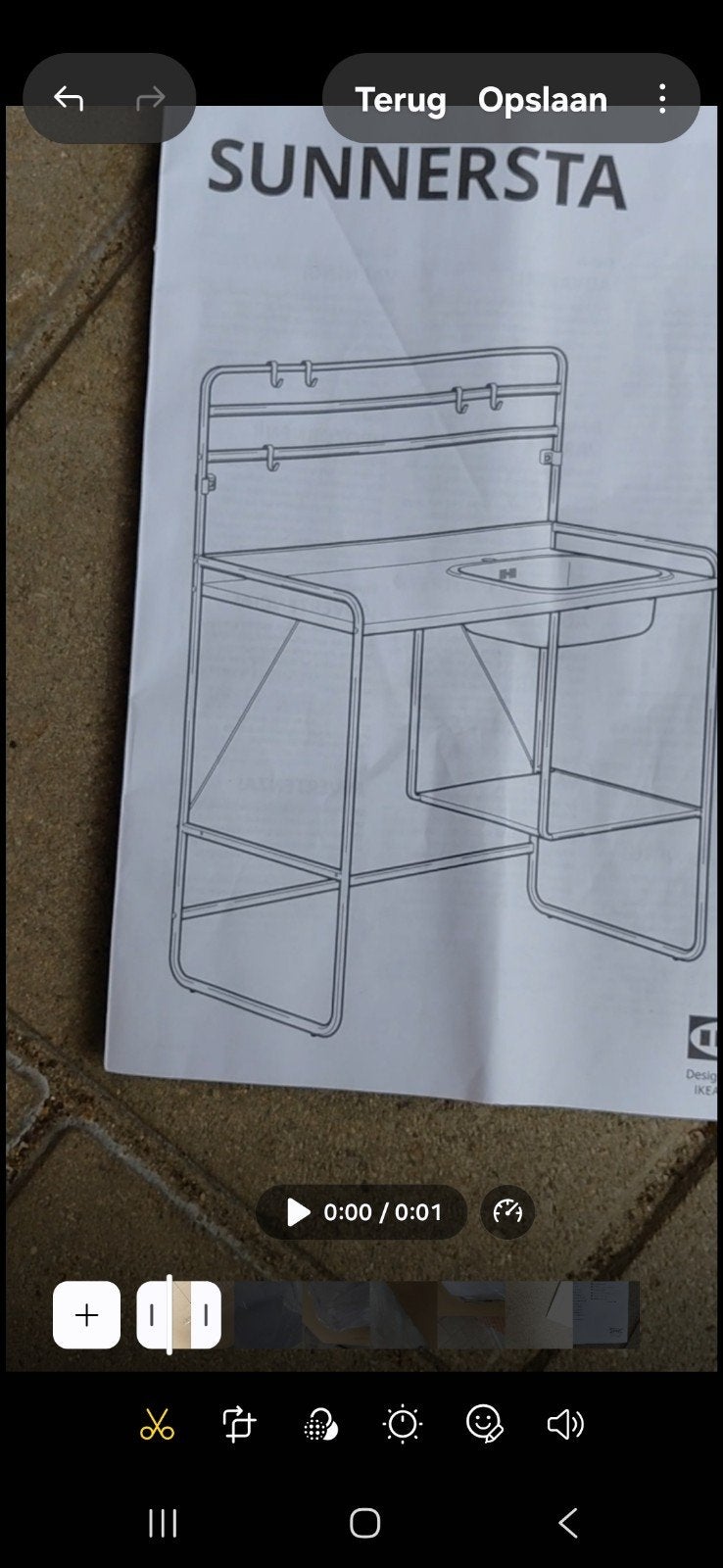 IKEA SUNNERSTA Keukentrolley met spoelbak en kraan, Ophalen, IKEA, Metaal, Nieuw