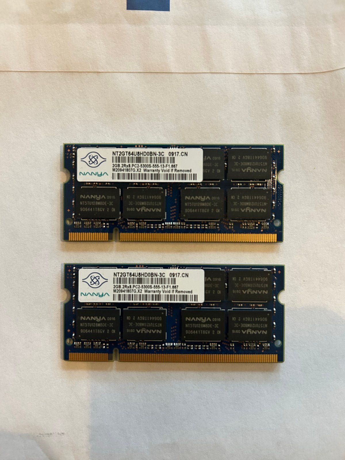 Nanya 2x 2GB DDR2 RAM Geheugen voor Laptop (4GB Totaal), Gebruikt, Ophalen of Verzenden, DDR2, Laptop