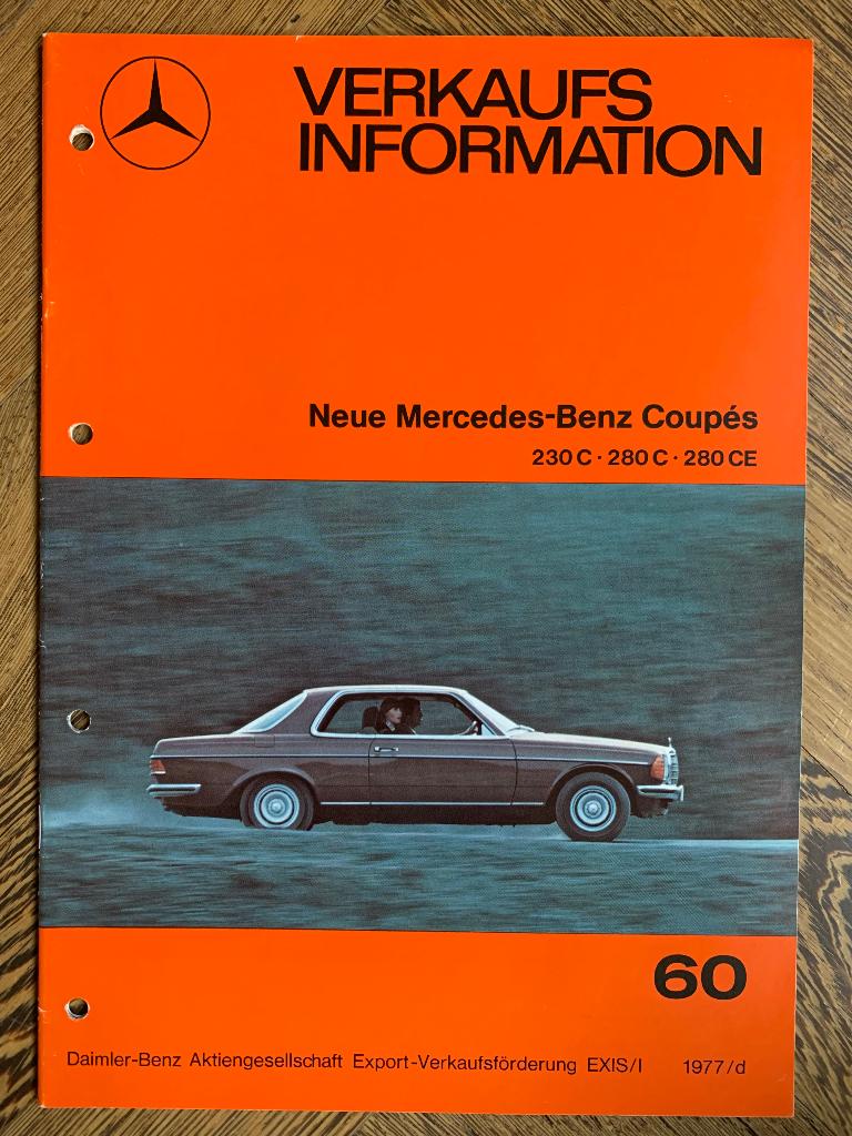 Verkaufsinformation Mercedes-Benz CE coupe C123 1977, Nieuw, Mercedes-Benz, Mercedes, Ophalen of Verzenden