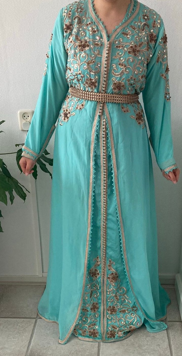 Marokaanse jurk tekchieta takschiete lebsa caftan, Ophalen, Zo goed als nieuw, Maat 38/40 (M), Overige typen