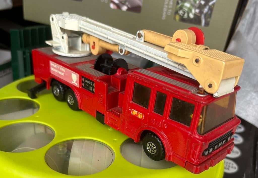 vintage Matchbox Super Kings K-39ERF Simon Snorkel brandweer, Ophalen of Verzenden, Gebruikt, Bus of Vrachtwagen, Matchbox