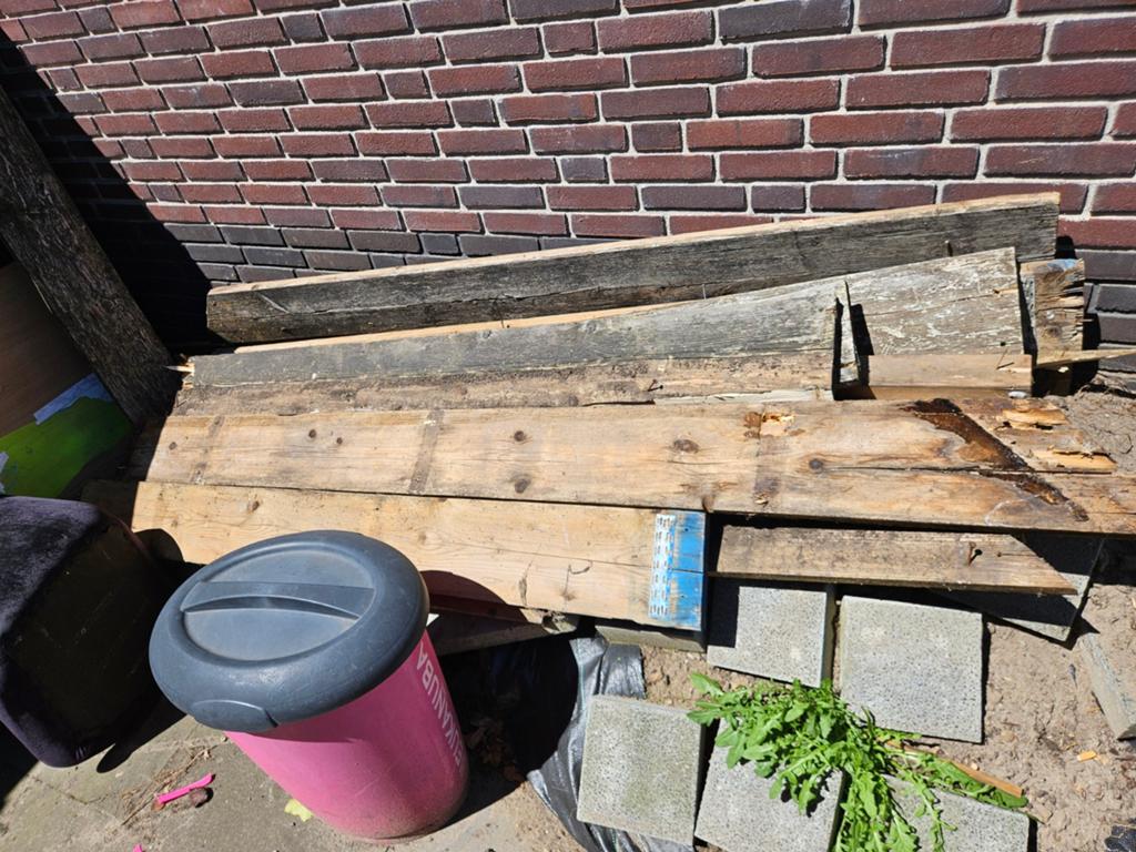 Diverse gebruikte houten planken en balken, Ophalen, Gebruikt, 200 tot 250 cm, 50 mm of meer