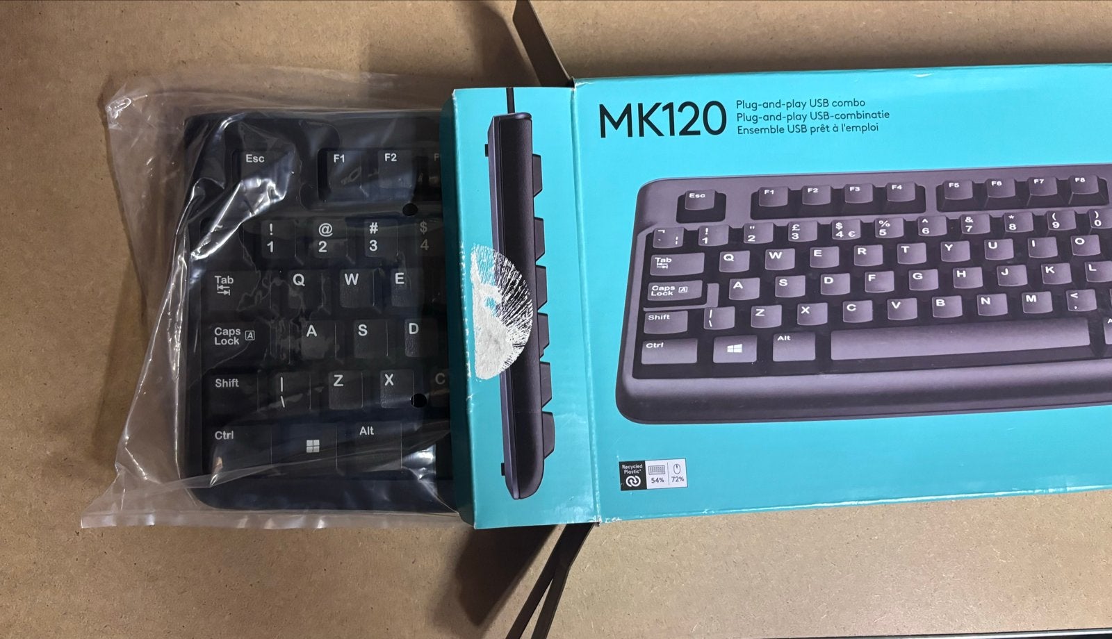 Logitech MK120 Toetsenbord en Muis Set, Computers en Software, Toetsenborden, Nieuw, Ophalen of Verzenden, Qwerty, Bedraad