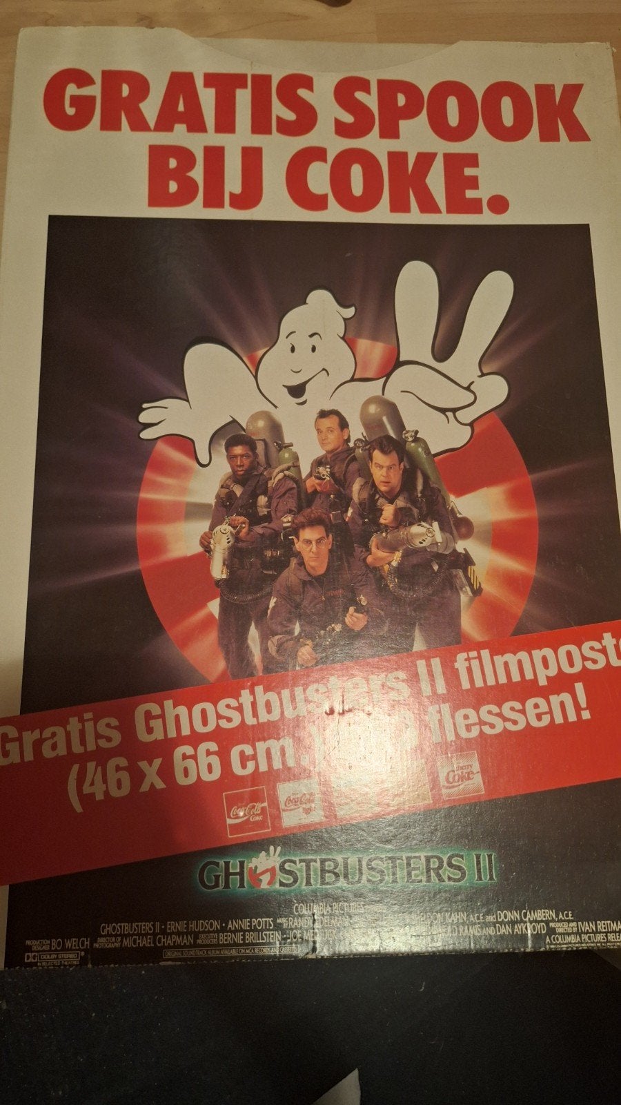Coca-Cola Ghostbusters II winkelreclame karton staand, Ophalen, Gebruikt, Reclamebord