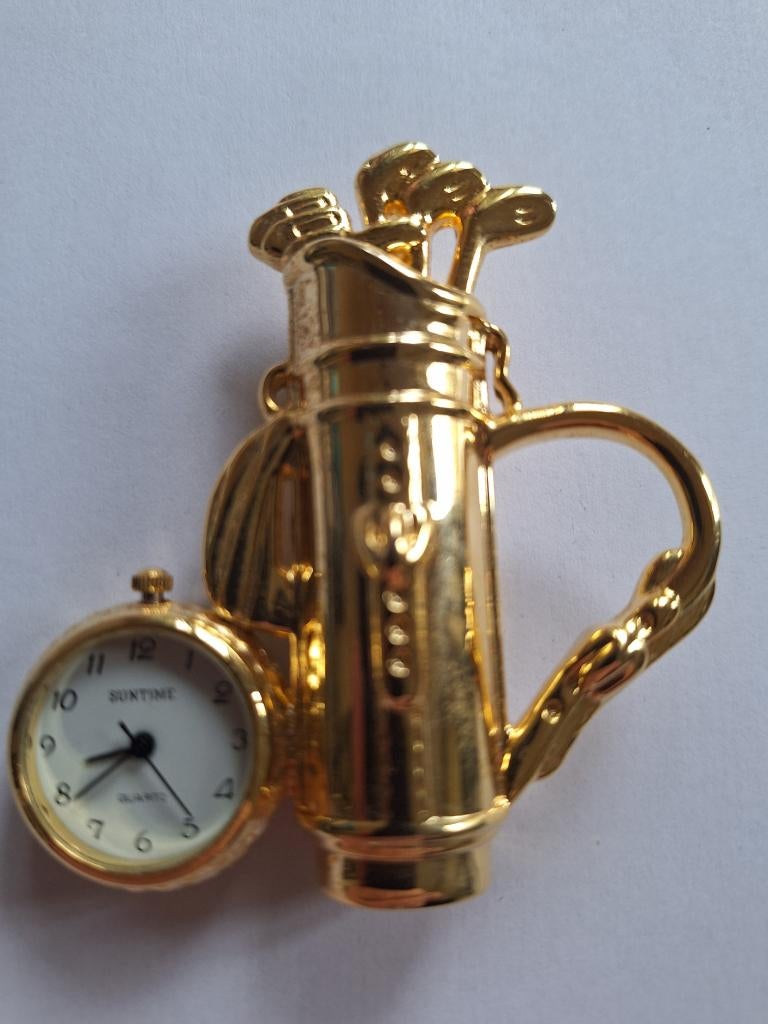 KLOKJE, GOLFTASJE met KLOKJE, Ophalen of Verzenden