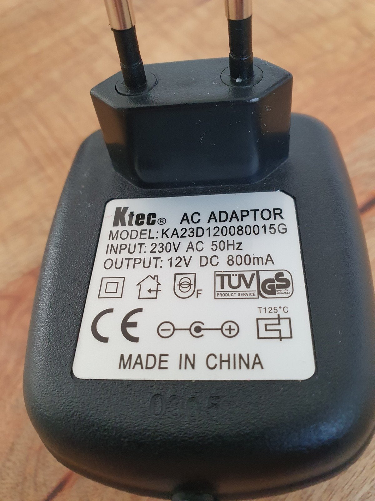 Ktec AC Adapter 12V DC 800mA - Model KA23D120080015G, Ophalen of Verzenden, Zo goed als nieuw