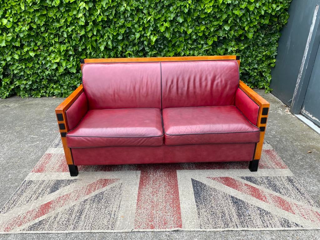 Jan Franzen Art - Deco leren bank !!!, Huis en Inrichting, Banken | Bankstellen, Ophalen, Gebruikt, Jan Franzen, Jan Franzen Art -Deco leren bank