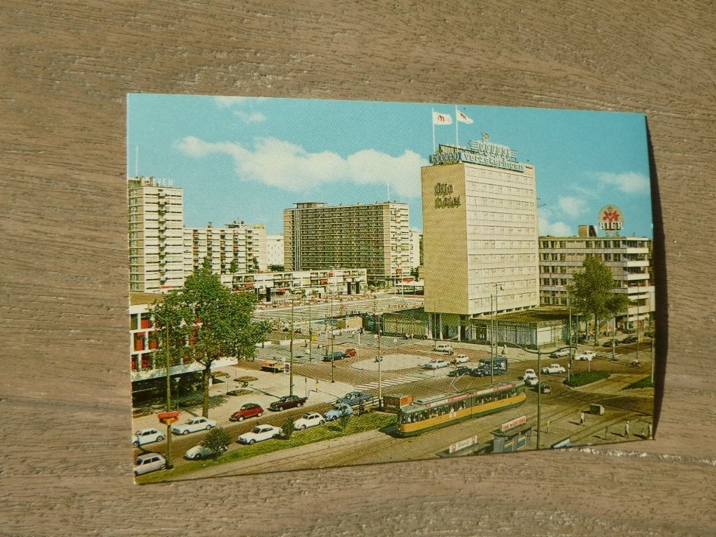 Rotterdam, Schouwburgplein/Rijn hotel/auto/panorama, Verzenden, 1980 tot heden, Ongelopen, Zuid-Holland