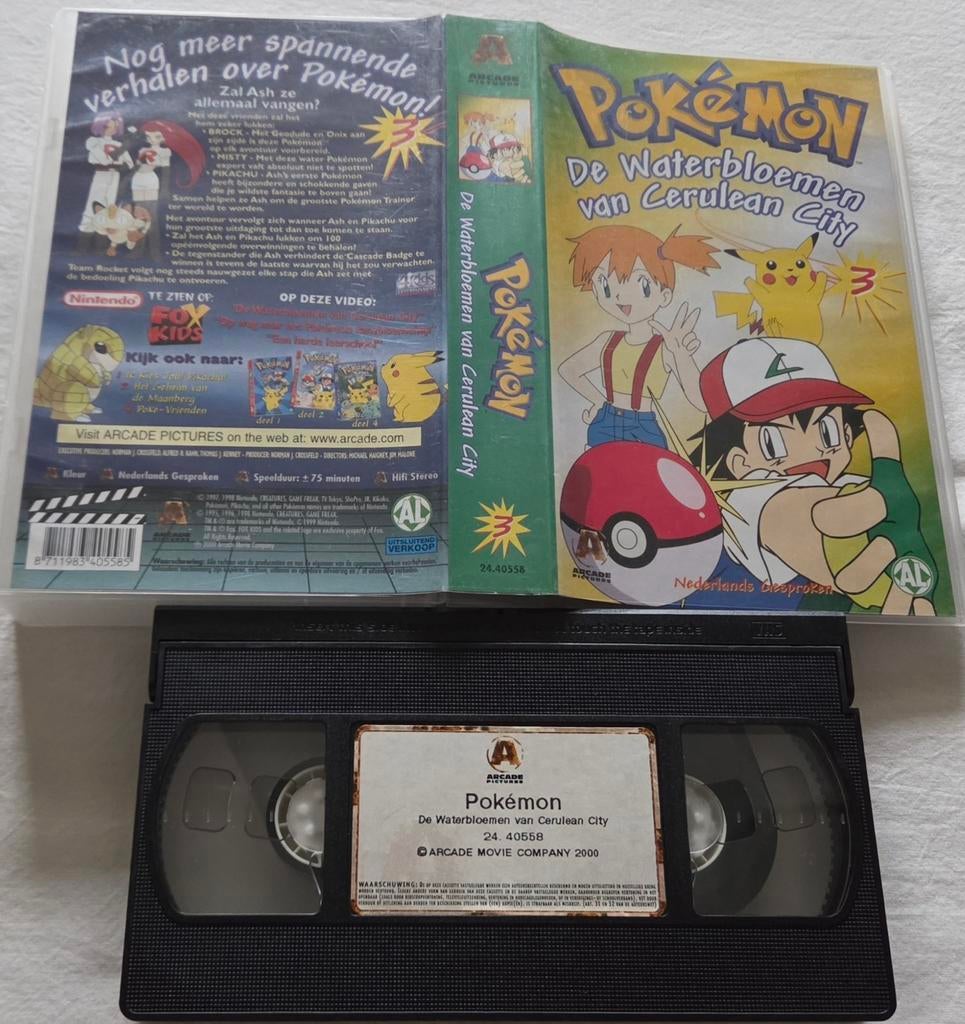 Pokemon 3 De Waterbloemen Van Cerulean City VHS Cartoon, Alle leeftijden, Ophalen of Verzenden, Zo goed als nieuw