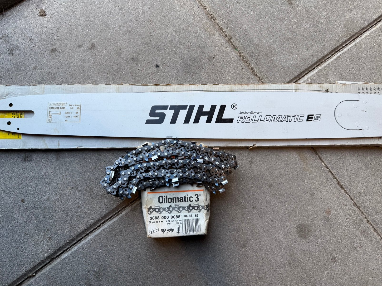 Stihl zaagblad en ketting 63cm, Ophalen of Verzenden, Nieuw
