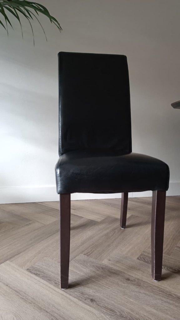 Eettafelstoelen (4x), Ophalen, Gebruikt, Zwart, Leer
