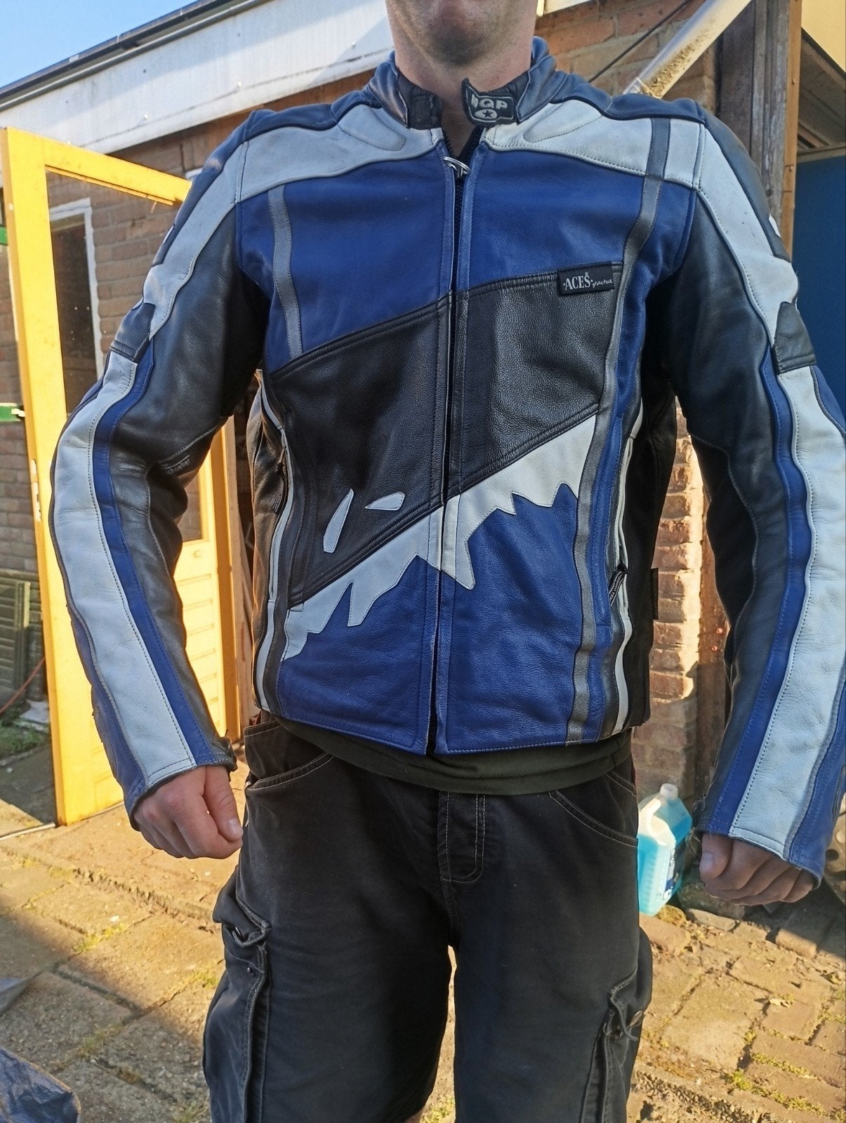 Motorjas leer MQP maat 56, Motoren, Kleding | Motorkleding, Ophalen, Dames, Jas | leer, MQP Aces of the Track