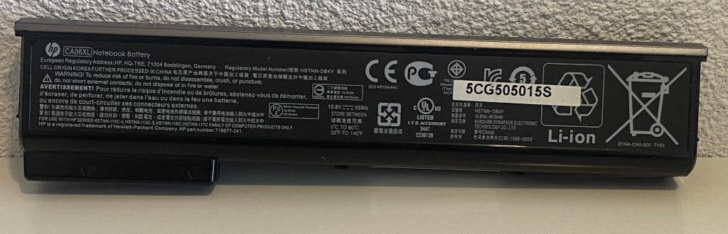 HP CA06XL accu voor ProBook 650 G1, 55 Wh, gebruikt, Ophalen, Gebruikt, HP