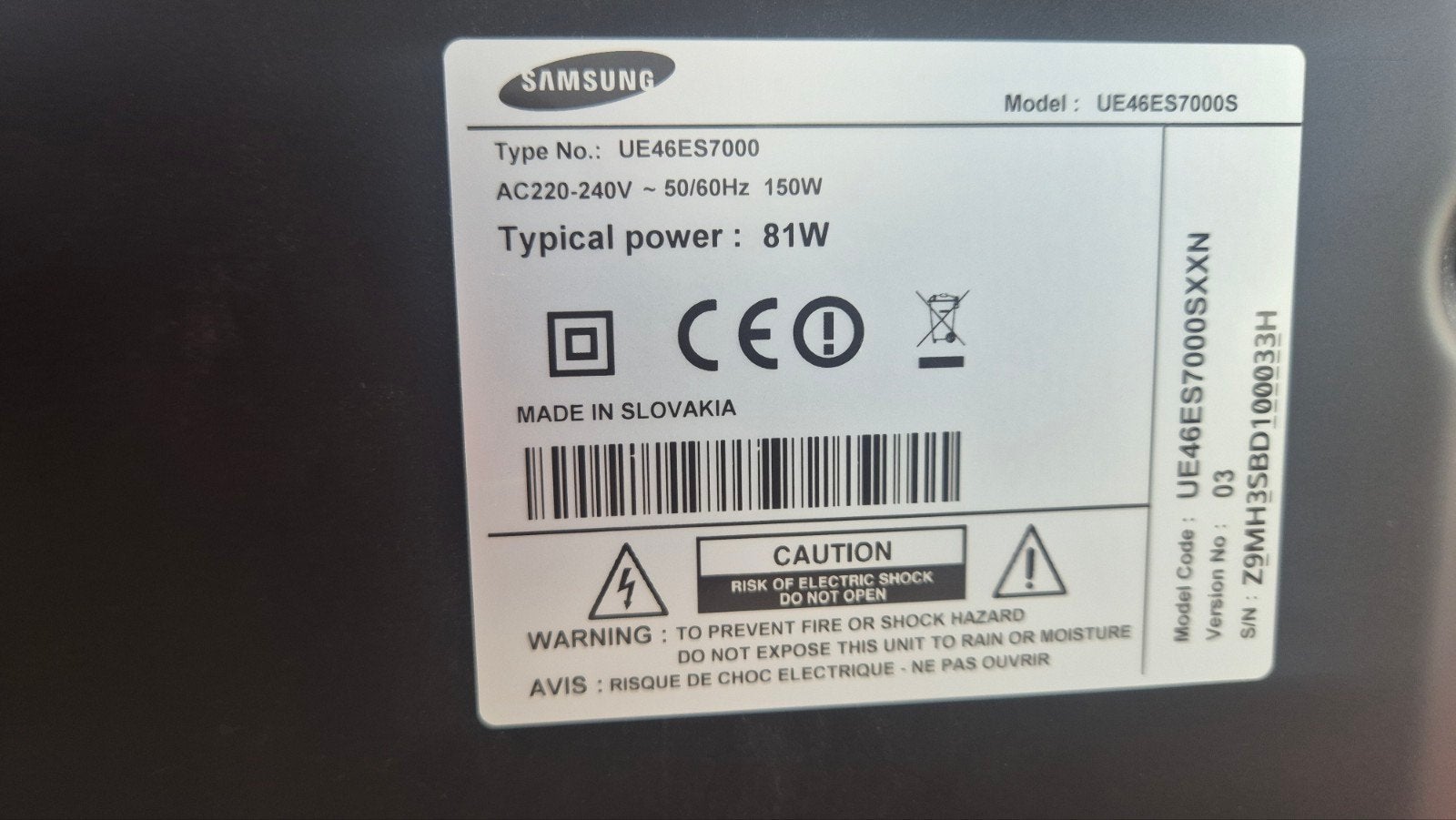 Samsung UE46ES7000S Smart LED TV - 46 inch, Ophalen, 100 Hz, Samsung, 100 cm of meer