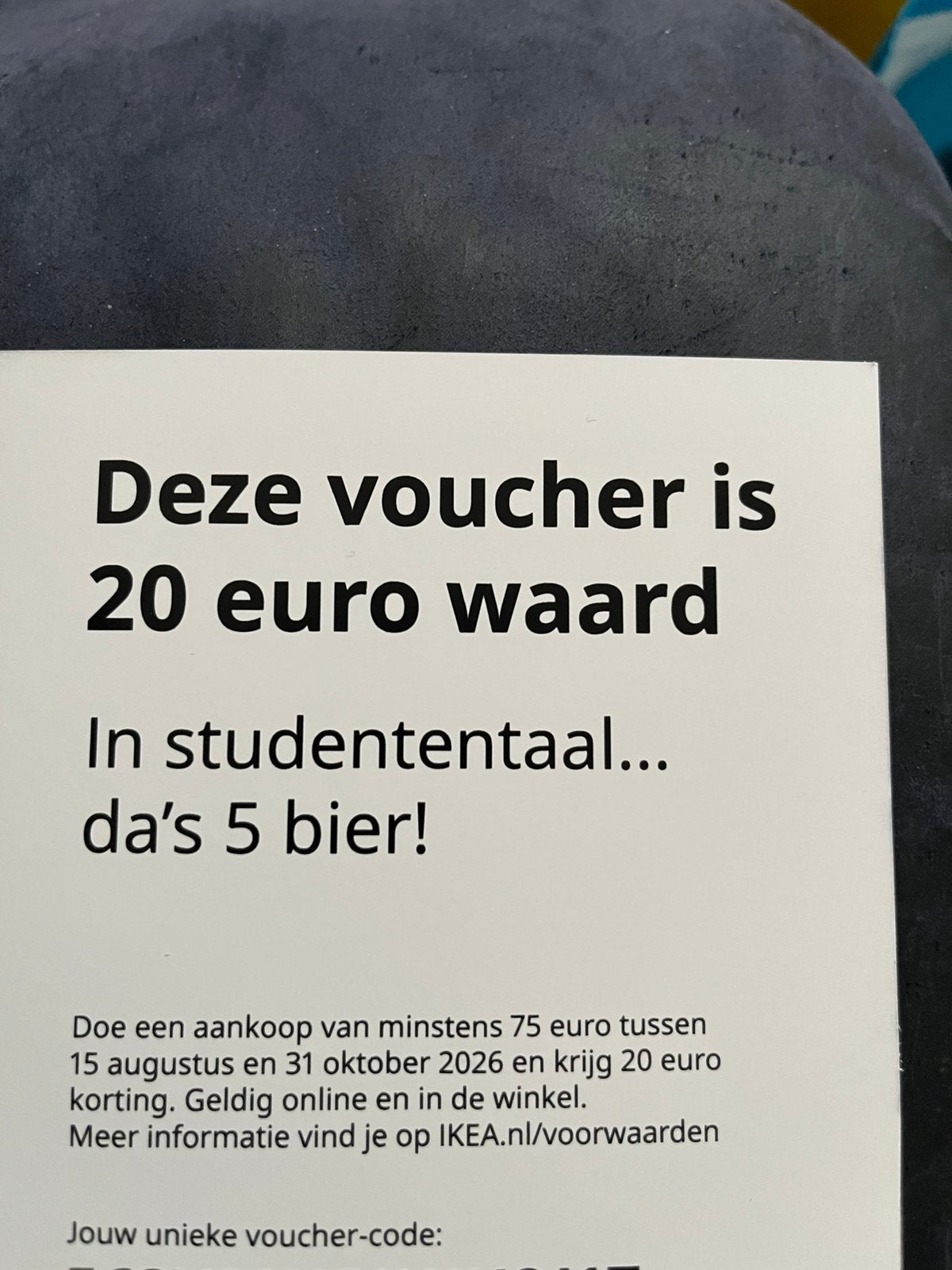Ikea €20 kortingscoupon actie, Eén persoon, Kortingsbon