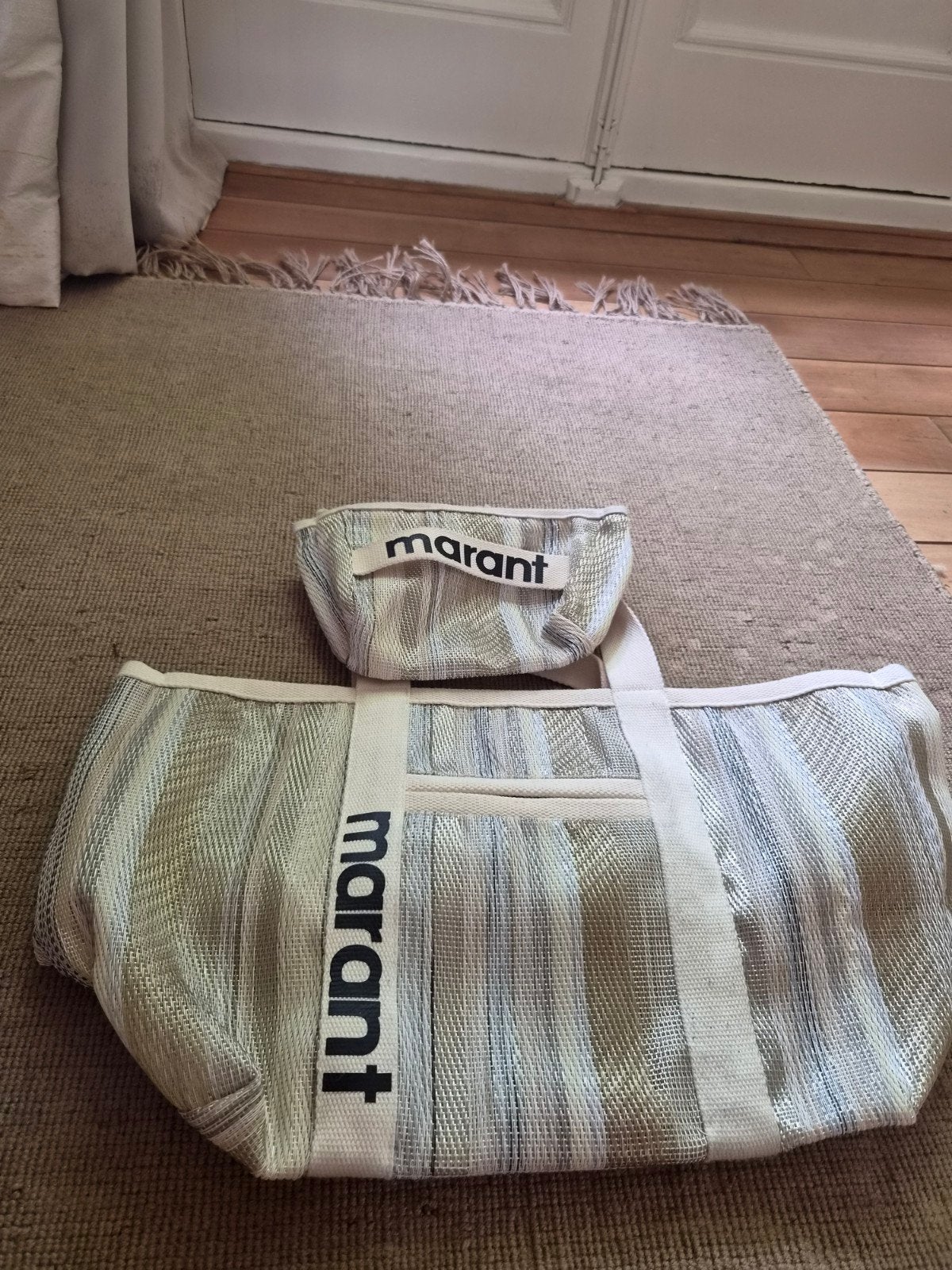 Isabel Marant Tas Zomer en Clutch - Strand Vakantie Set, Verzenden, Zo goed als nieuw, Beige, Shopper