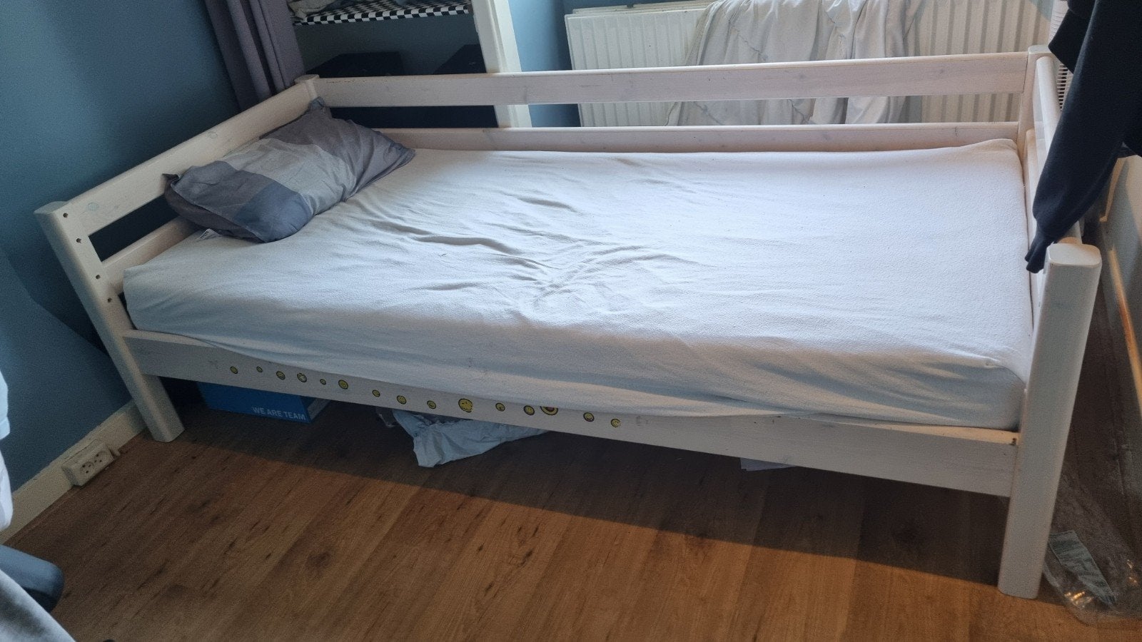 Flexa Eenpersoonsbed 90x200 cm - Wit Hout, Ophalen, Gebruikt, 90 cm, Eenpersoons