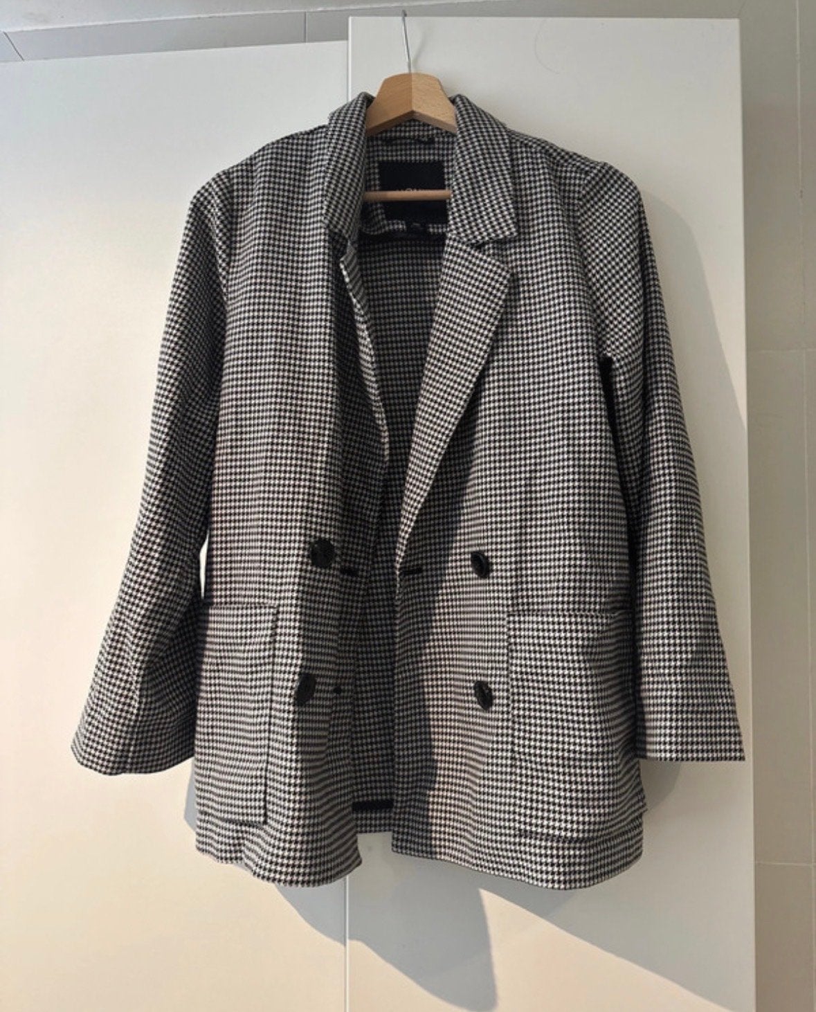 Monki blazer pied-de-poule XXS, Zwart, Ophalen of Verzenden, Zo goed als nieuw, Jasje