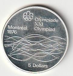 5  dollars  1975  Canada. km. 100   proof/unc, Ophalen of Verzenden, Noord-Amerika, Losse munt, Zilver