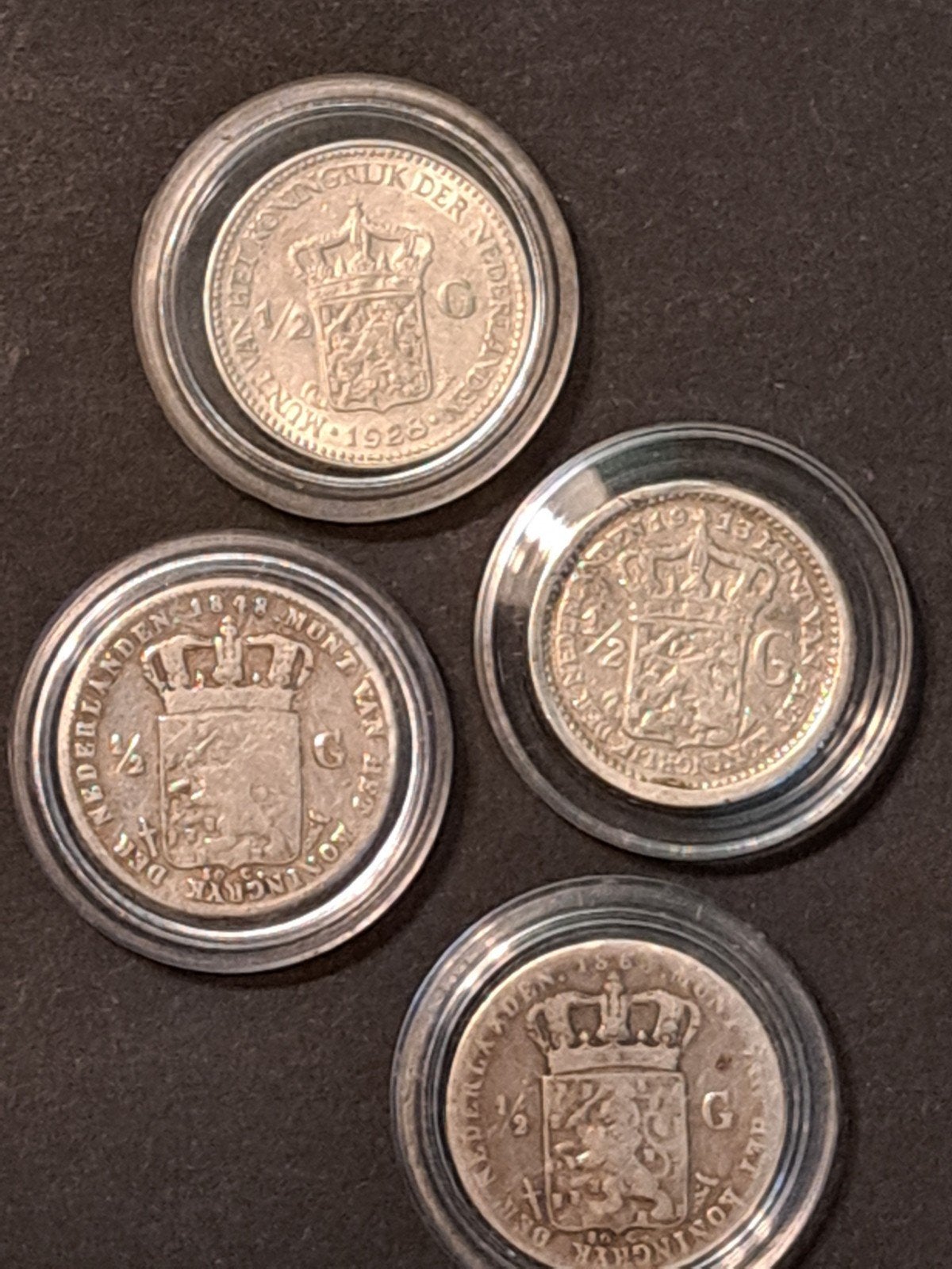 4x zilveren halve gulden Nederland 4 types, Ophalen of Verzenden, Nederland, Munten