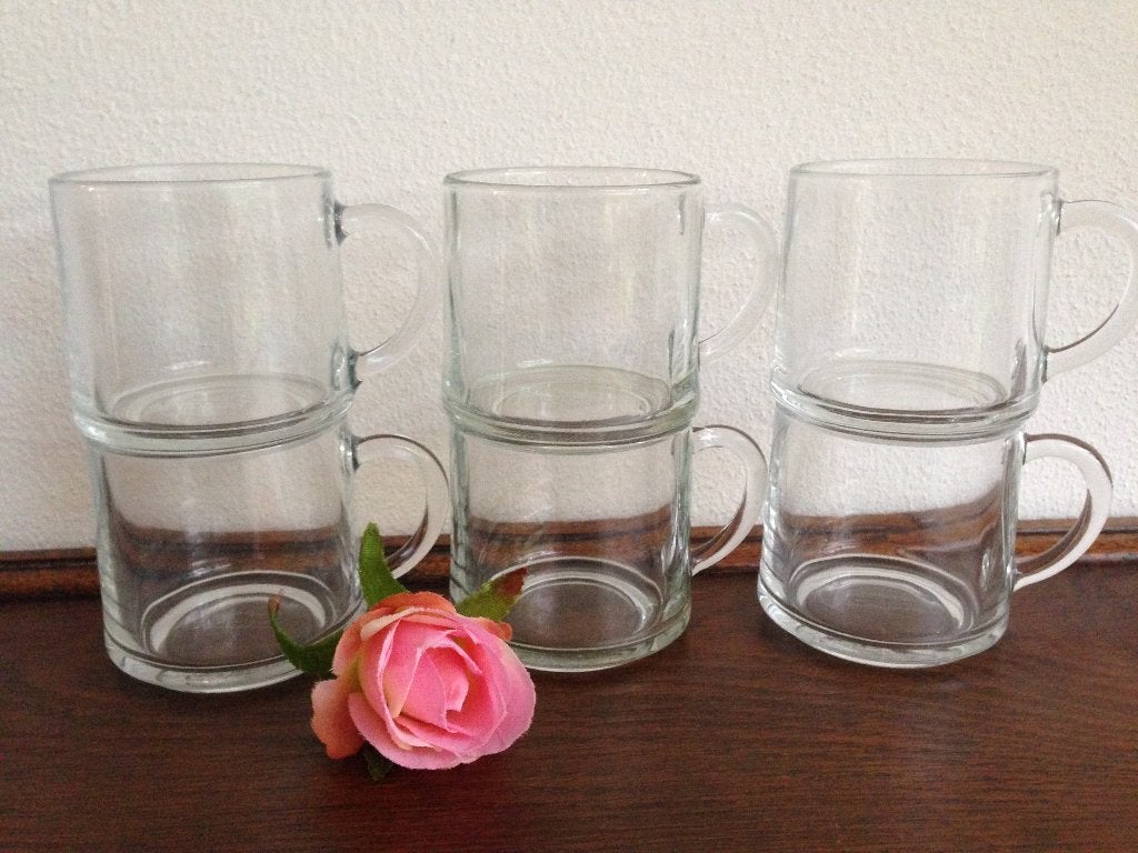 💖6 Vintage Pickwick Douwe Egberts STAPELBARE THEEGLAZEN., Huis en Inrichting, Keuken | Servies, Glas of Glazen, Overige merken