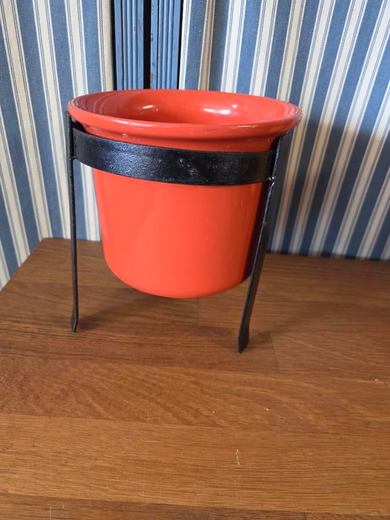 Vintage Scheurich West Germany 907-15 bloempot met standaard, Verzamelen, Retro, Huis en Inrichting, Ophalen