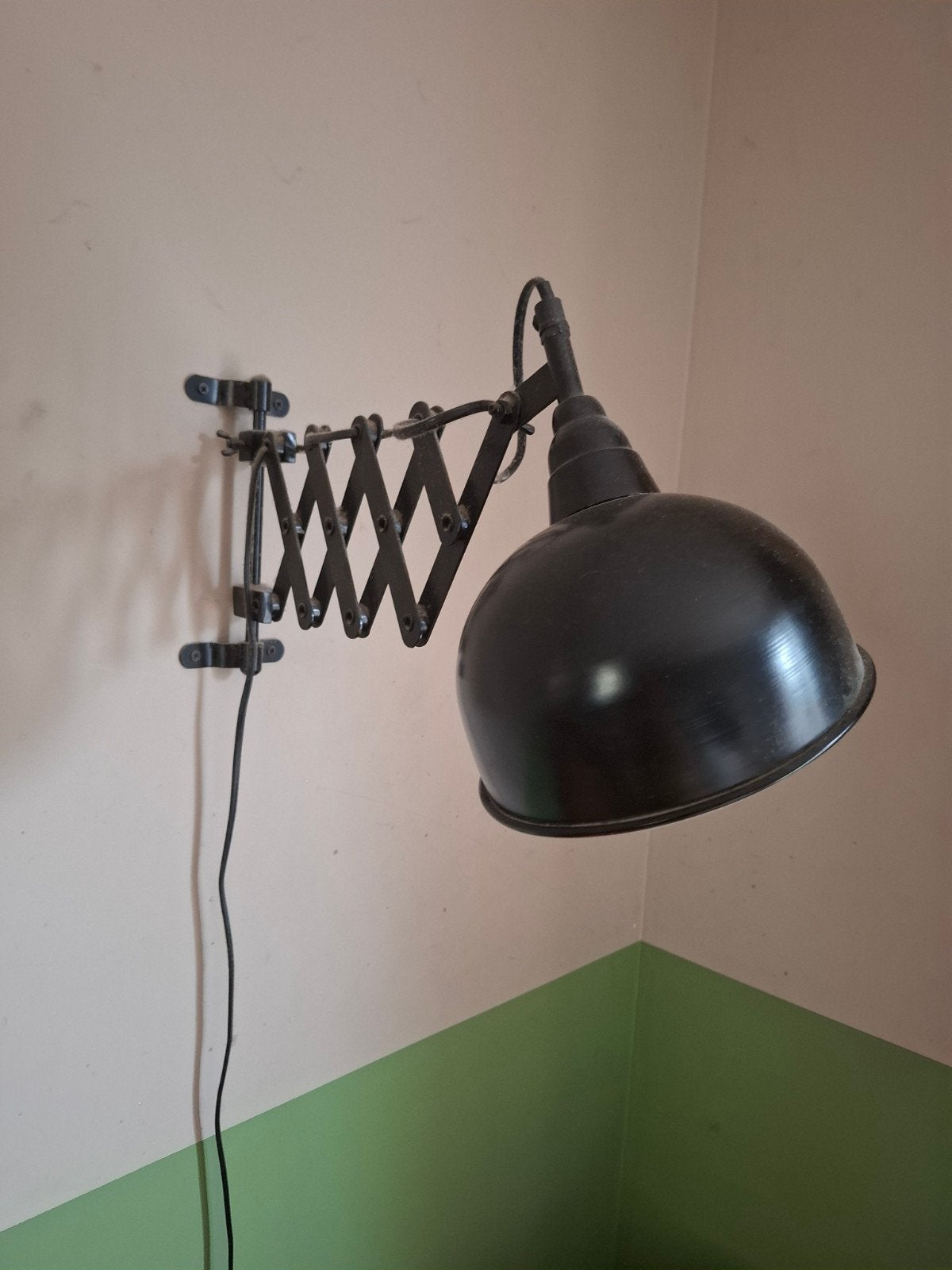 Schaarwandlamp - zwart metaal, Metaal, Overige merken, Gebruikt, Zwart