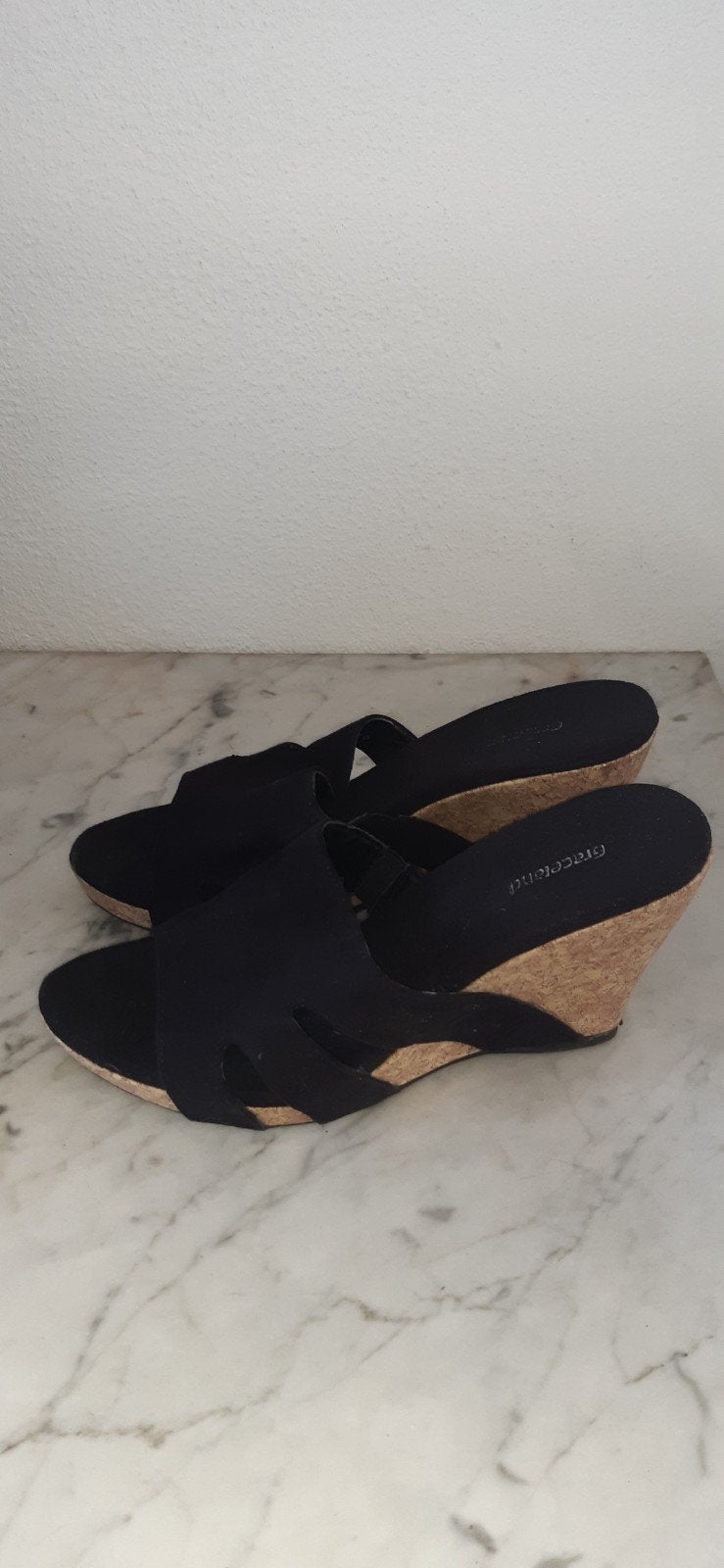 Damesschoenen slippers wedge zwart zomerschoen sleehak 39, Kleding | Dames, Schoenen, Zwart, Overige typen, Ophalen of Verzenden