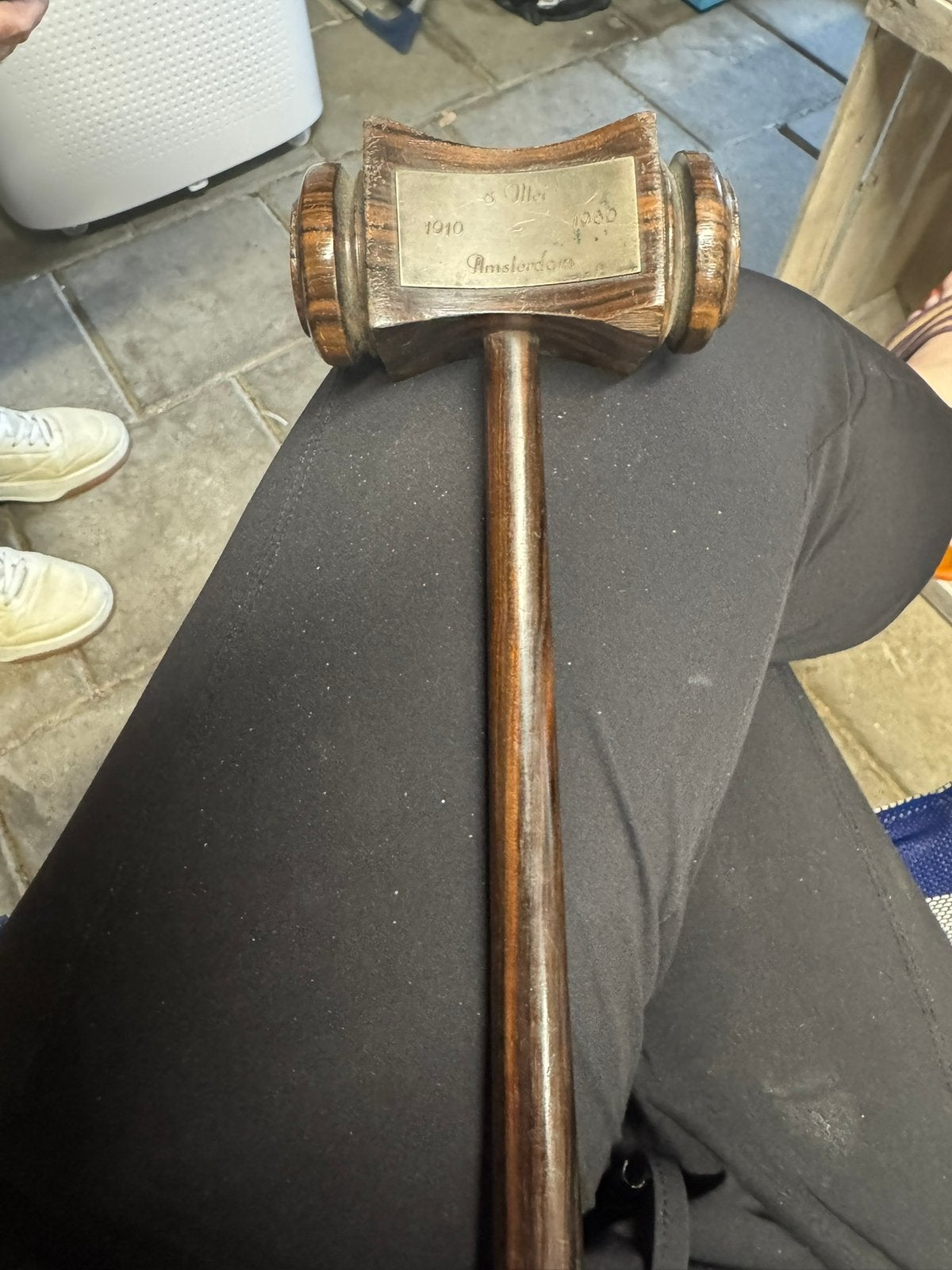 Antieke Houten Voorzittershamer – 50-jarig  Amsterdam, Antiek en Kunst, Ophalen of Verzenden