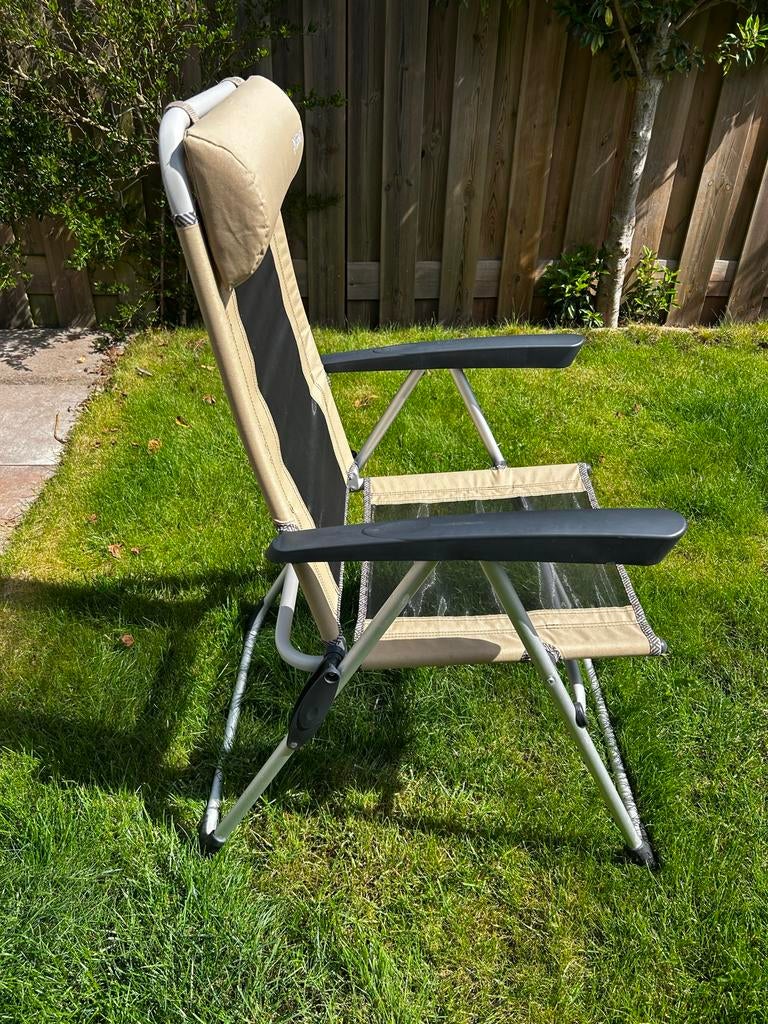 Comfortabele campingstoel met verstelbare rugleuning, Ophalen, Gebruikt, Campingstoel