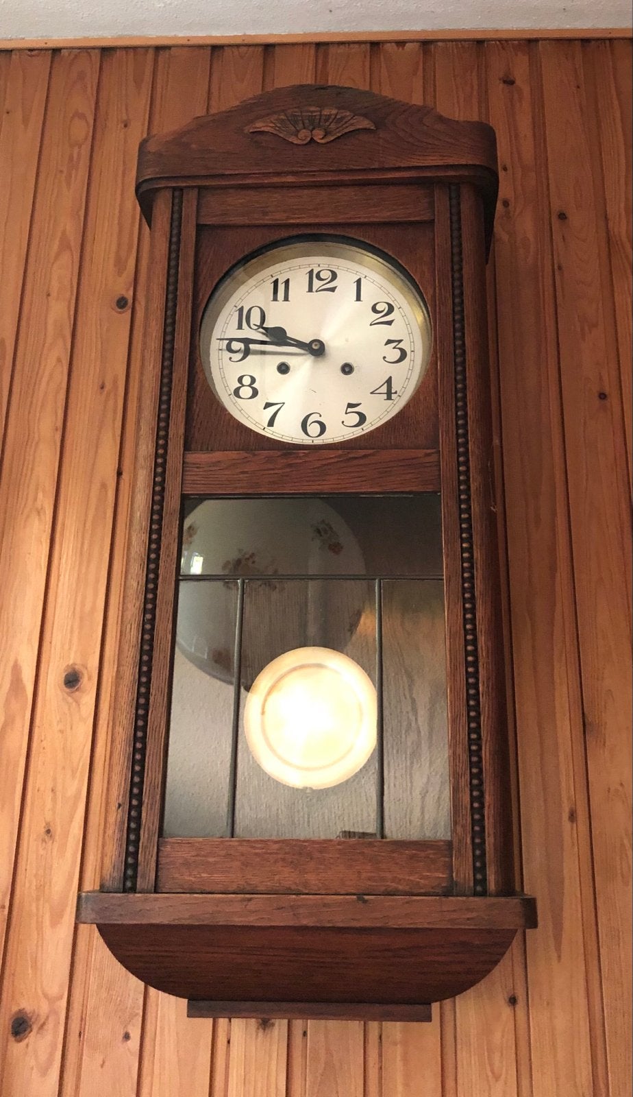 Antieke houten wandklok - Prachtige decoratie, Ophalen