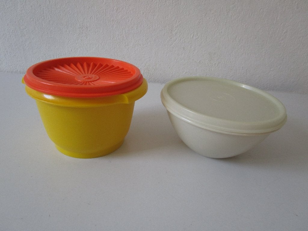 2 Tupperware schaaltjes, Huis en Inrichting, Keuken | Tupperware, Ophalen of Verzenden, Gebruikt, Oranje, Schaal
