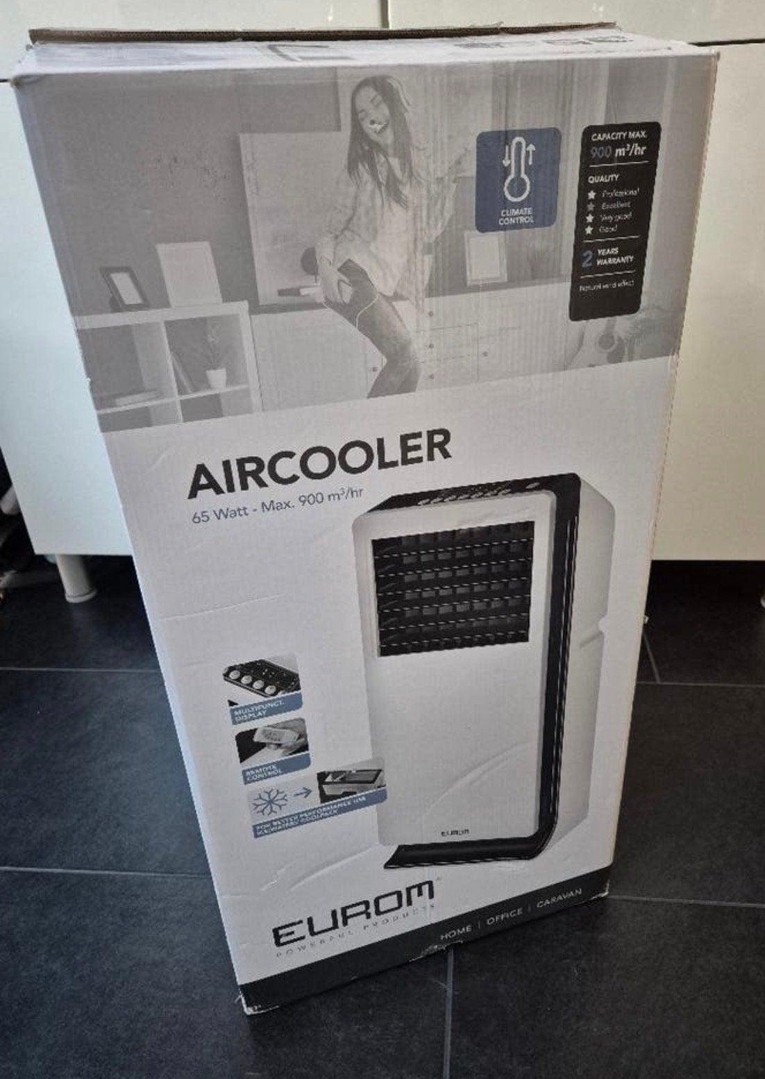 Eurocom Mobiele Airco met Doos en Afstandsbediening, Witgoed en Apparatuur, Ophalen, Gebruikt, Minder dan 60 m³, 3 snelheden of meer