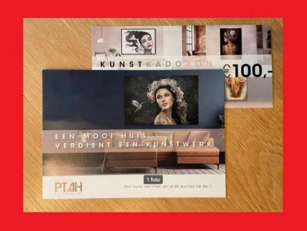 Tegoedbon ptah twv 100€ kadobon kunst galerie schilderij etc, Ophalen of Verzenden