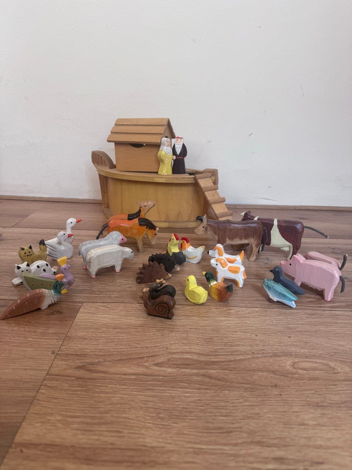 Antroposofische Houten Ark van Noach met dieren speelset, Ophalen, Gebruikt, Overige typen