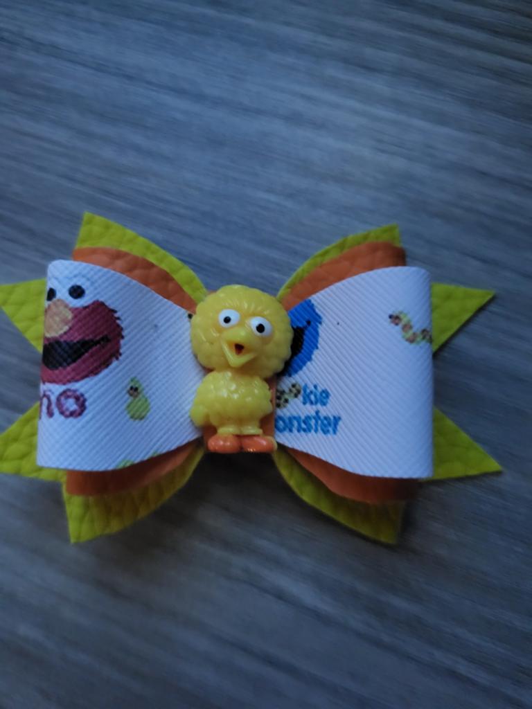 Nieuw handgemaakt Sesamstraat haarstrikje met Elmo en Pino, Ophalen of Verzenden, Nieuw, Sesamstraat
