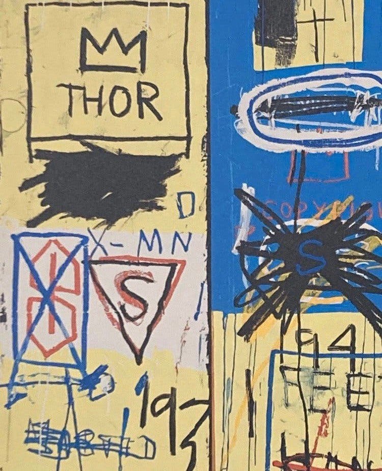 J-M BASQUIAT : XXL-lithografie. Wordt geleverd met lijst., Ophalen of Verzenden