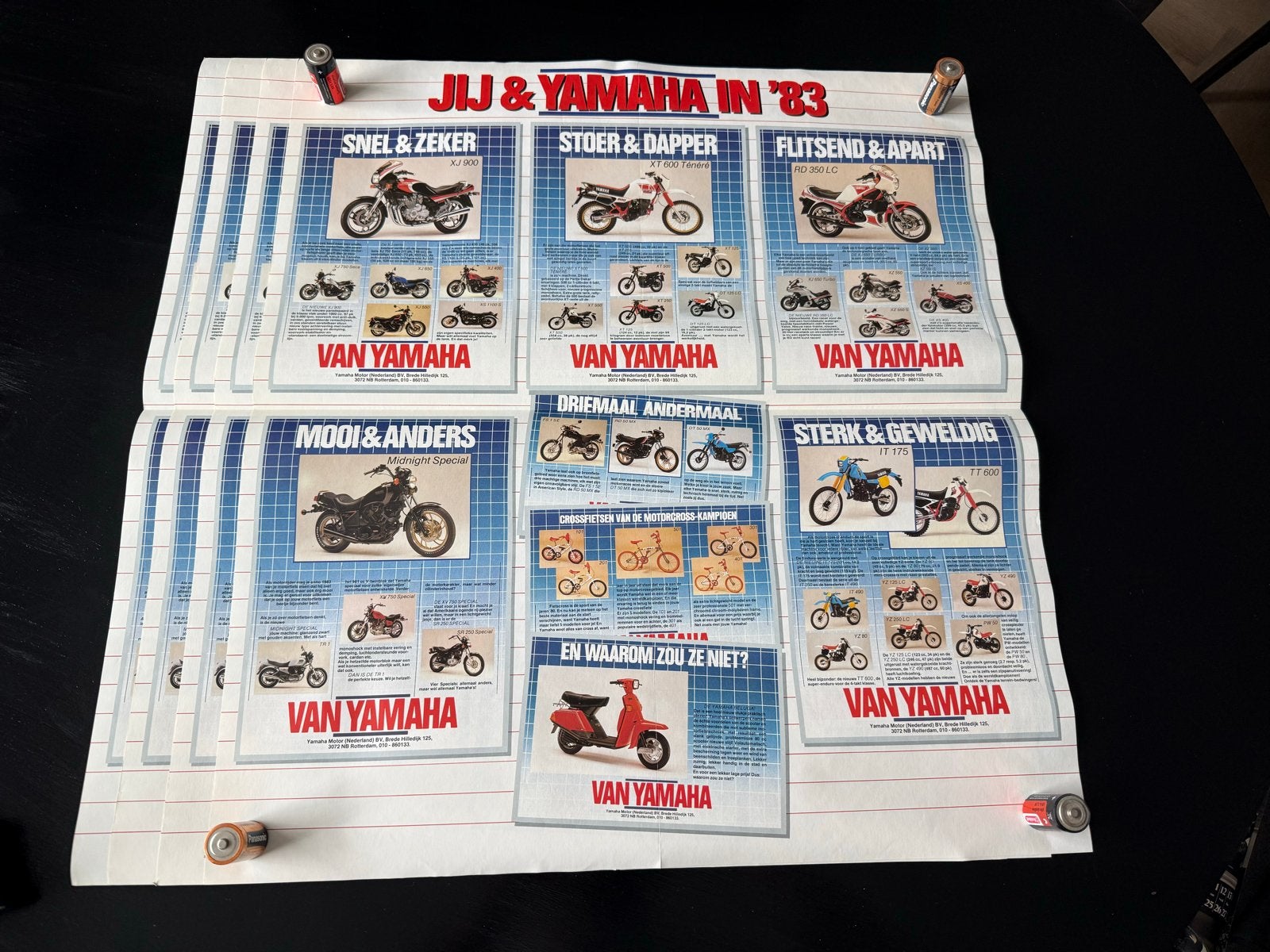 Vintage Yamaha posters 1983 - Set van 4, Ophalen, Zo goed als nieuw, Reclame