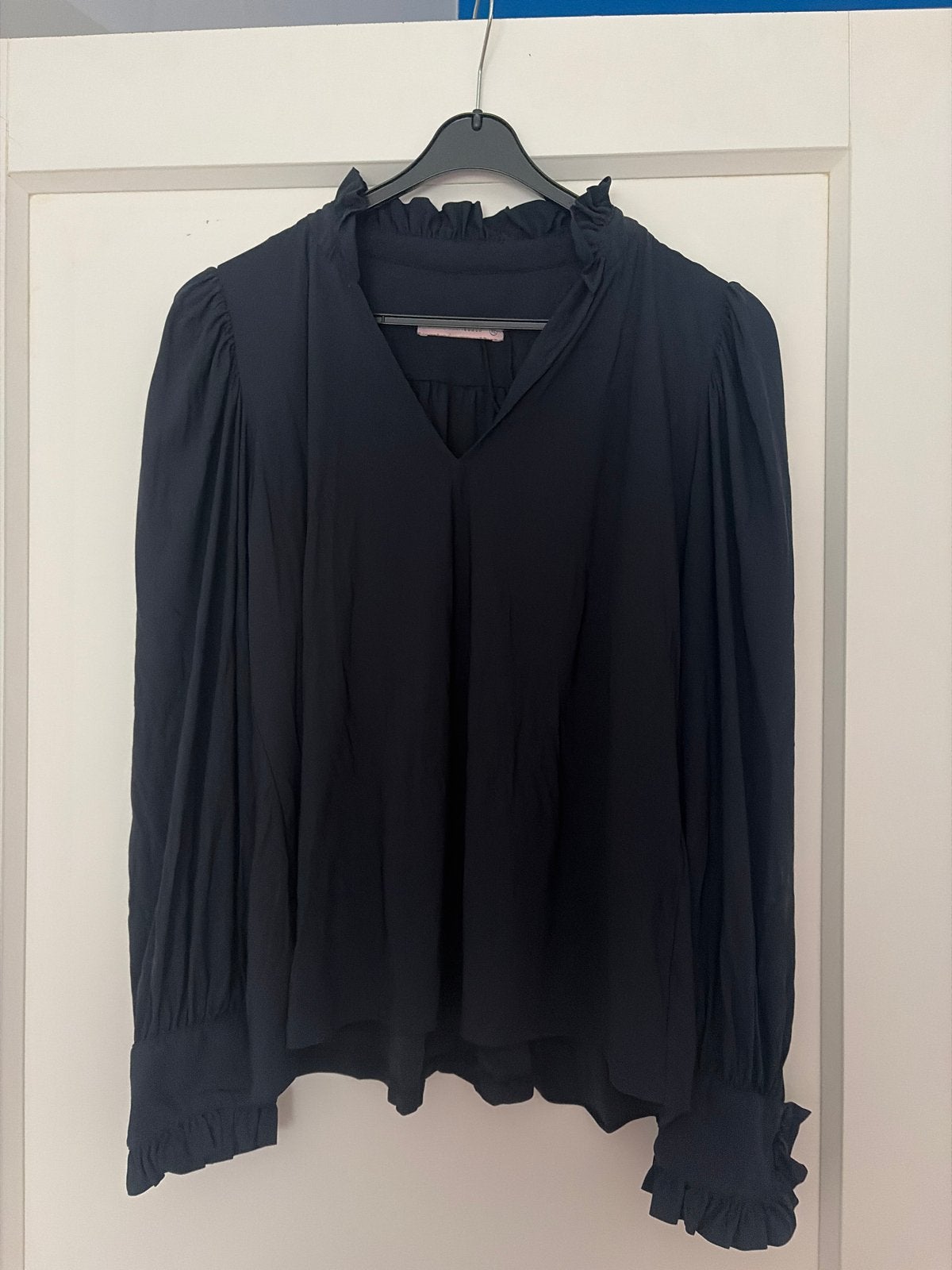 Studio Anneloes Travelstof Blouse donkerblauw Maat XL, Verzenden, Zo goed als nieuw, Maat 46/48 (XL) of groter, Blauw