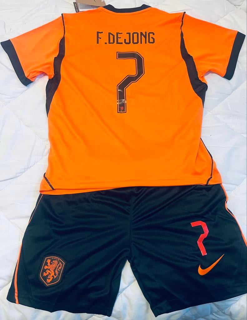Oranje tenue Frenkie De Jong - Nike KNVB maat 140, Verzenden, Gebruikt, Jongen, Setje