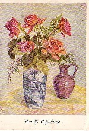 Ansichtkaart 	Bloemen	Rozen, Verzamelen, Ansichtkaarten | Themakaarten, Verzenden, 1960 tot 1980, Gelopen, Natuur