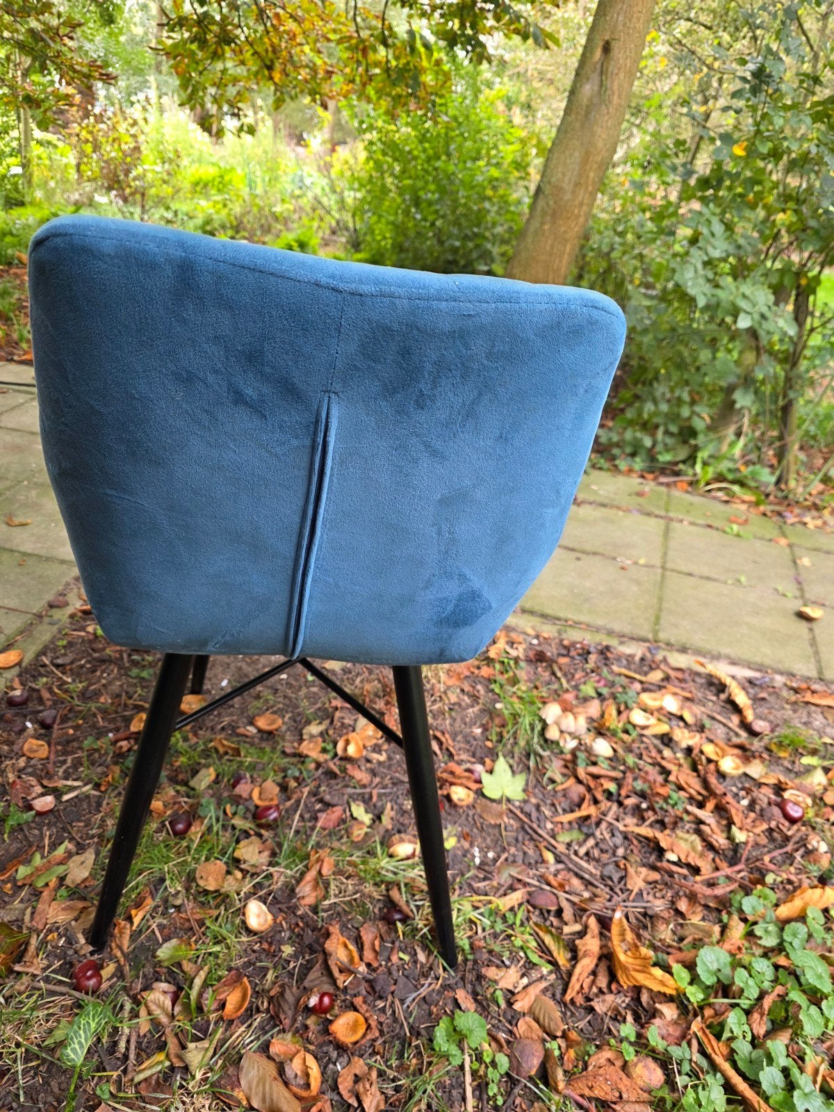 blauwe eetkamer stoelen, Ophalen, Blauw, Zo goed als nieuw, Stof