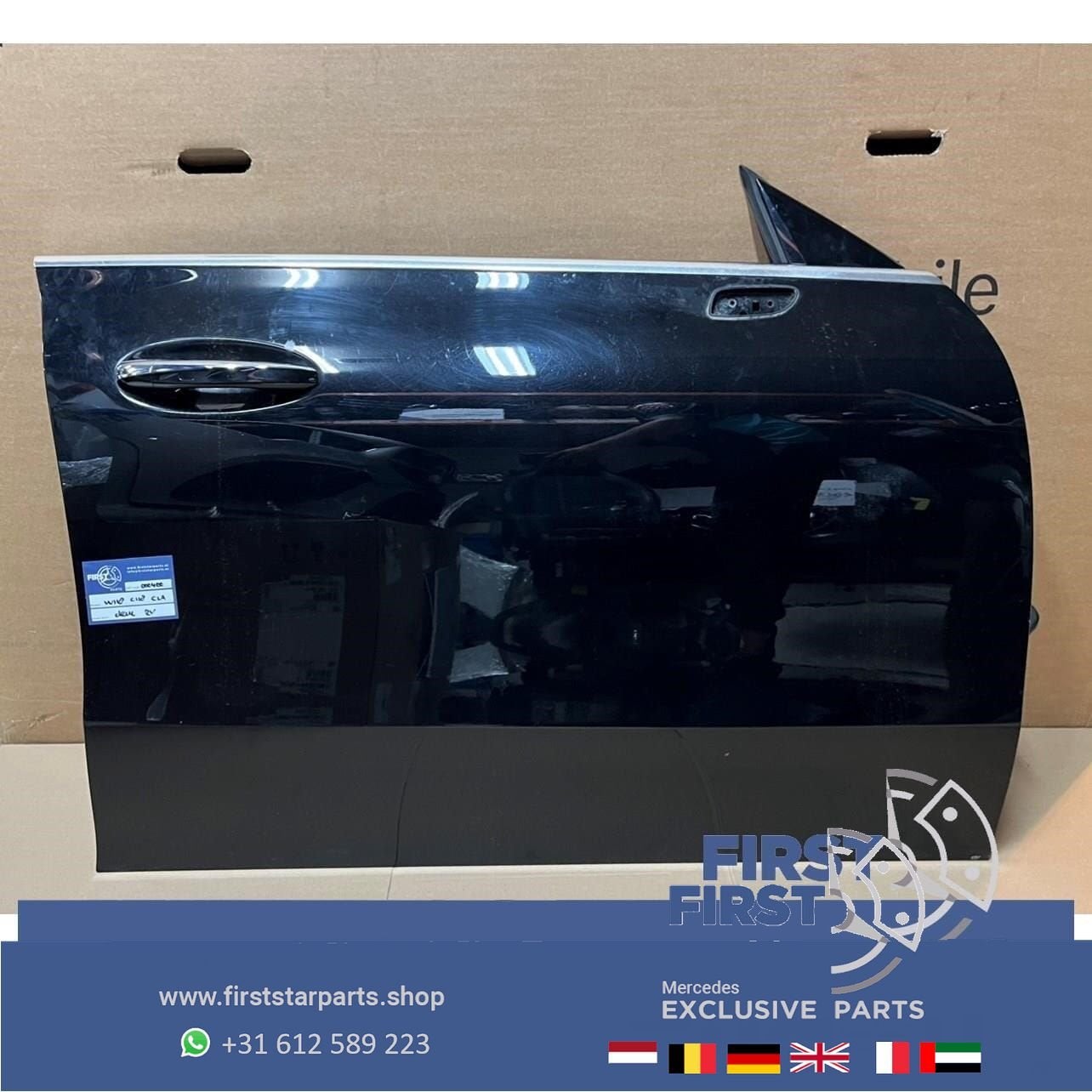 W118 C118 X118 CLA DEUR PORTIER ZWART COMPLEET RECHTSVOOR Me, Gebruikt, -, Deur, Ophalen of Verzenden