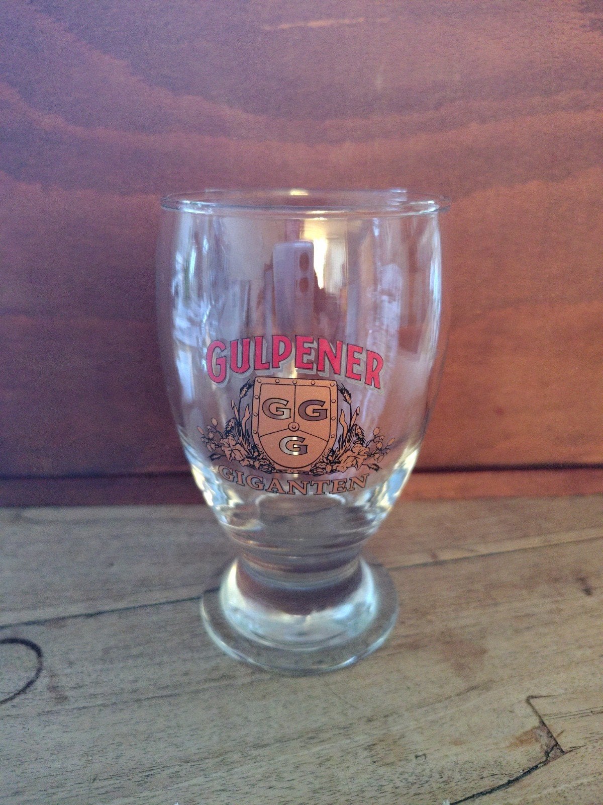 Gulpener Giganten Bierglas - Vintage Verzamelobject, Ophalen of Verzenden, Zo goed als nieuw, Glas of Glazen, Overige merken