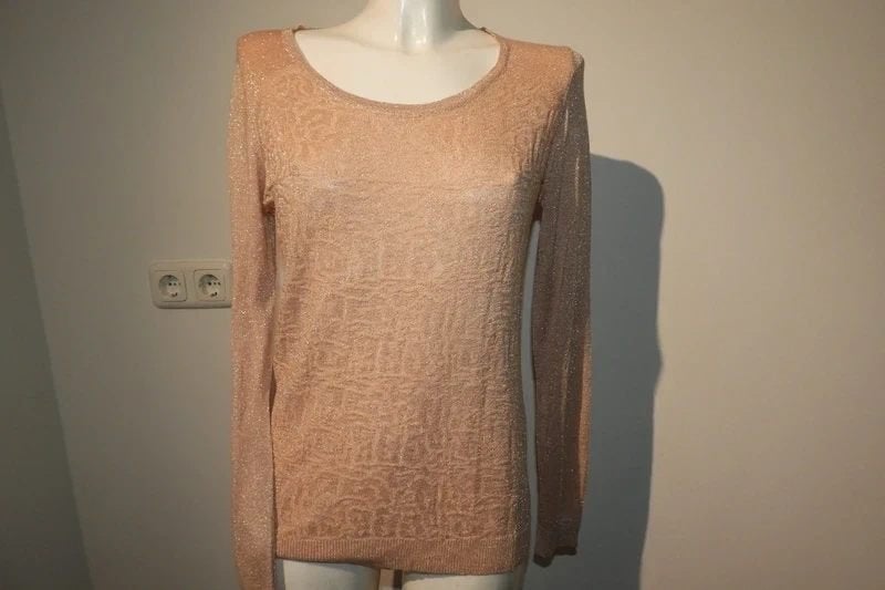 Rosemunde fijn gebreide trui lurex draad glinstering L