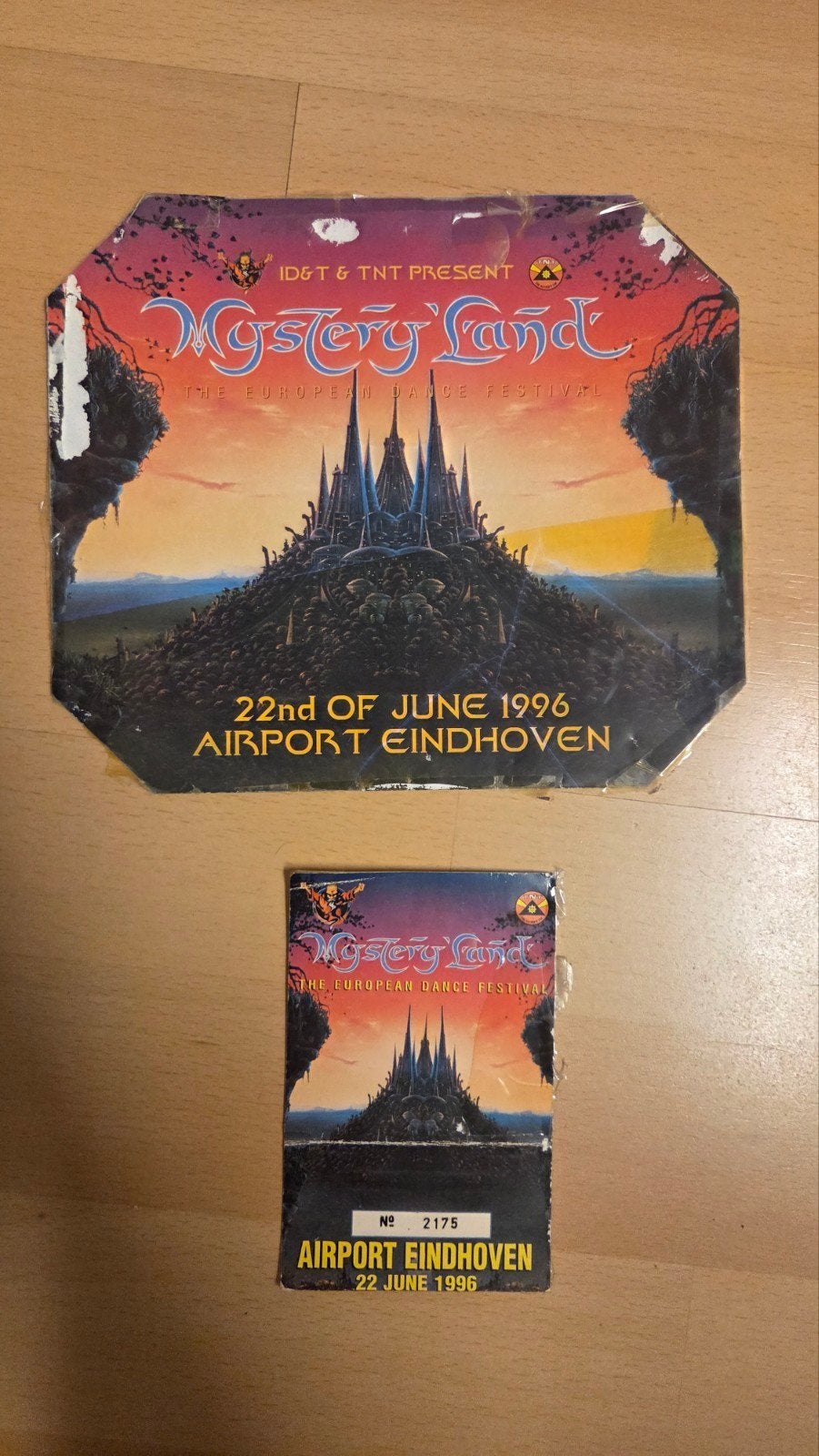 origineel entree kaartje + Flyer van Mysteryland 1996, Verzenden, Gebruikt, A1 t/m A3, Muziek