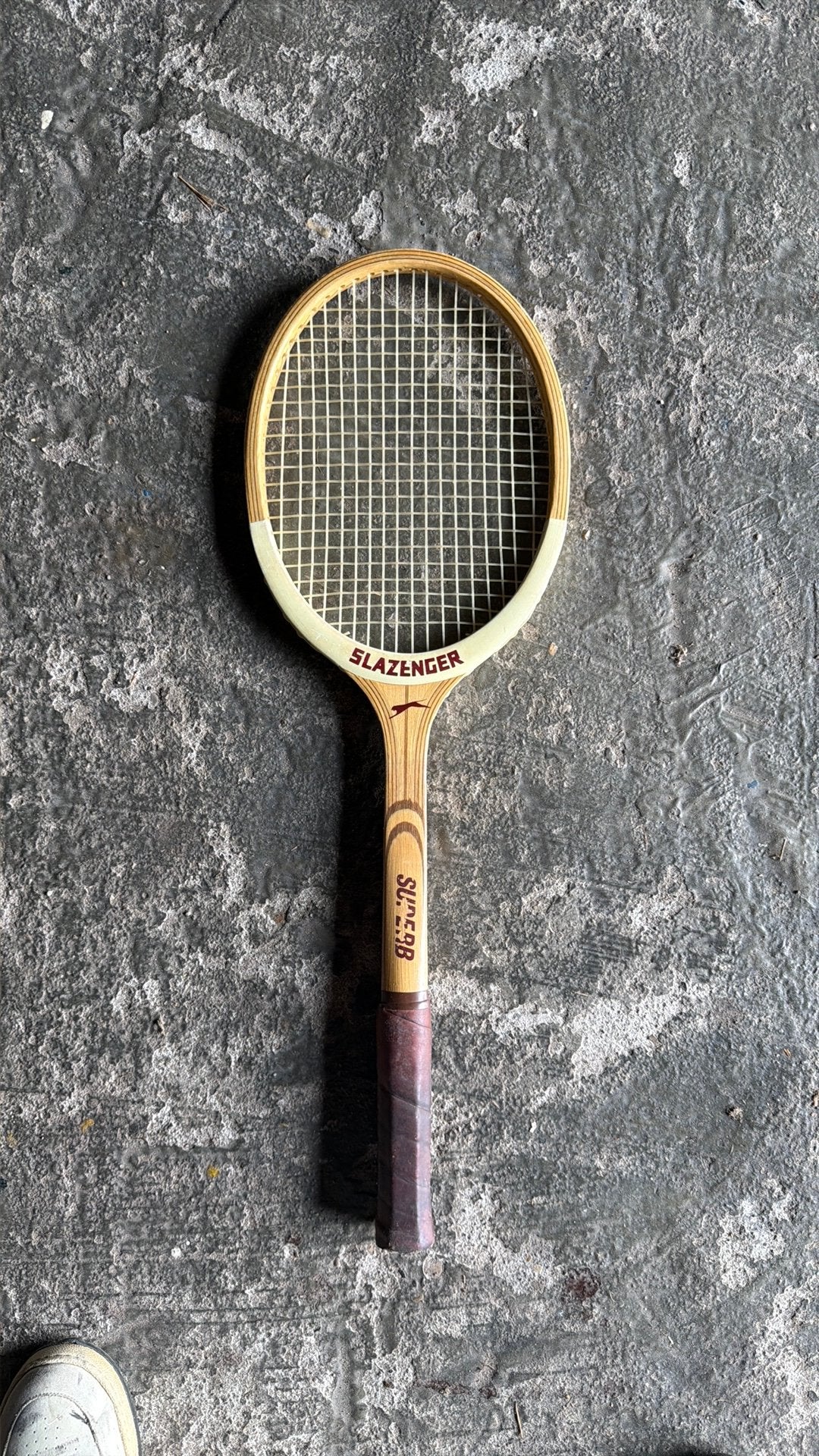 Tennisracket vintage hout Slazenger, Ophalen, Gebruikt, Racket, Overige merken